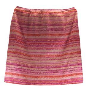 Talbot’s Pink / Tangerine w/ Cream Horizontal Strip Skirt – Size: 14
